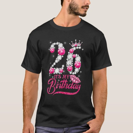 私の26番目の誕生日クイーン26歳の靴クロ Tシャツ (正面)