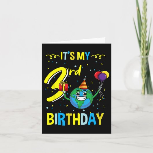 私の3回目の誕生日の地球の日 カード (正面)