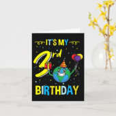 私の3回目の誕生日の地球の日 カード (黄色い花)