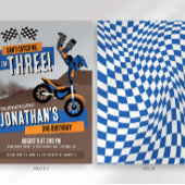 私の3歳のバースデーは、3台のダートバイクでキャッチミー！ 招待状