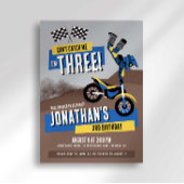 私の3歳のバースデーは、3輪のオフロードバイクでキャッチミー! 招待状