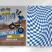 私の3歳のバースデーは、3輪のオフロードバイクでキャッチミー! 招待状