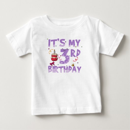 私の3歳の誕生日だ ベビーTシャツ (正面)