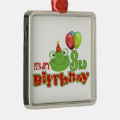 私の3歳の誕生日だ メタルオーナメント (右)