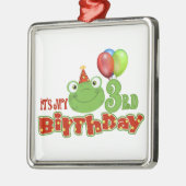 私の3歳の誕生日だ メタルオーナメント (左)
