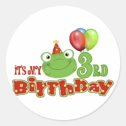 私の3歳の誕生日だ ラウンドシール (正面)