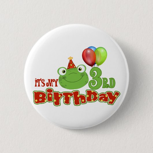 私の3歳の誕生日だ 缶バッジ (正面)