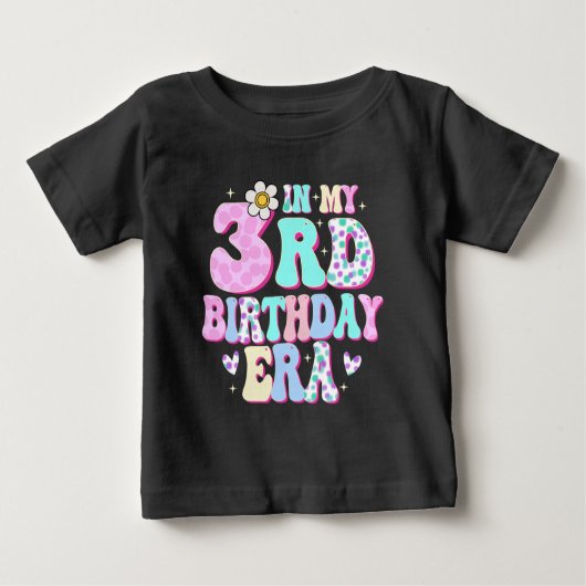私の3歳の誕生日で女の子の3日目3歳 ベビーTシャツ (正面)