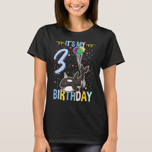 私の3歳の誕生日のオルカ海獣 Tシャツ (正面)