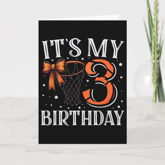 私の3歳の誕生日スケル娘の誕生日パーティだ カード (正面)