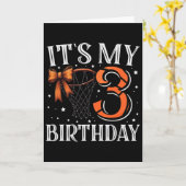 私の3歳の誕生日スケル娘の誕生日パーティだ カード (黄色い花)