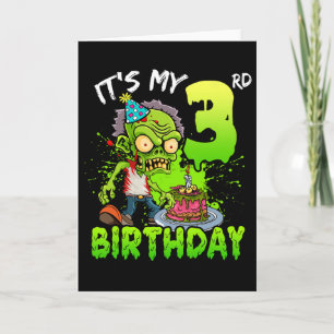私の3歳の誕生日ゾンビ恋人3歳の男の子 カード