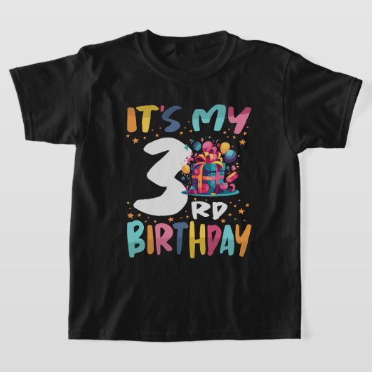 私の3歳の誕生日ハッピー子供の誕生日 Tシャツ (レイダウン)