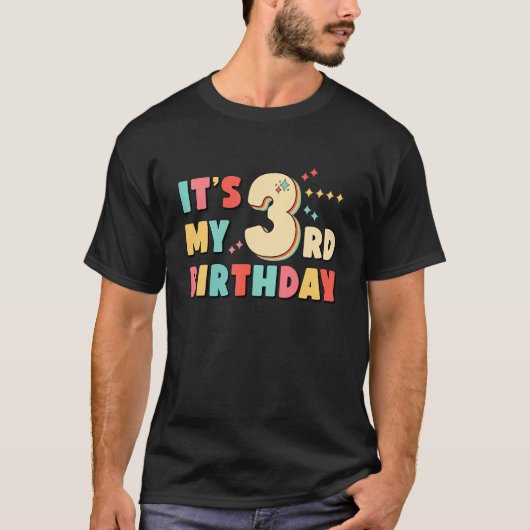私の3歳の誕生日レトロ3歳のおもしろい3歳 Tシャツ (正面)