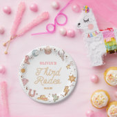 私の3番目のロデオディスコ女性のカーボーイ3番目の誕生日パーティー ペーパープレート (パーティー)