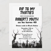 私の30代（またはあらゆる年齢）の誕生日パーティーに乾杯（RIP） 招待状 (正面/裏面)