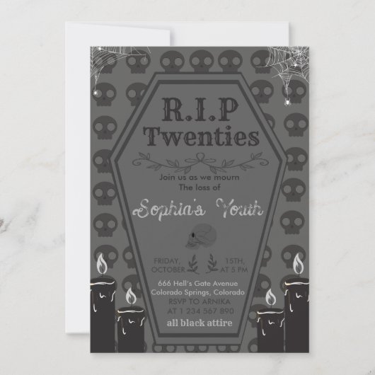私の30歳の誕生日に20歳の死を取るパーティー 招待状 (正面)