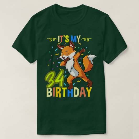 私の34誕生日 Tシャツ (デザイン正面)
