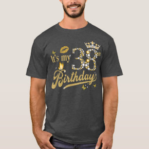 私の38誕生日ダイヤモンドクラウン38歳不機嫌 Tシャツ