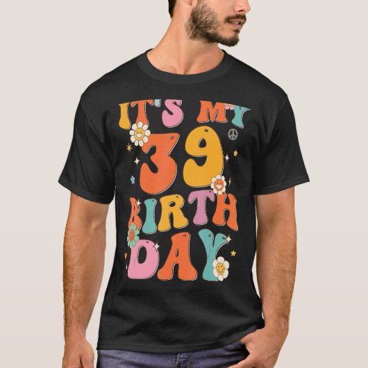私の39誕生日39歳のヴィンテージグルーブ Tシャツ (正面)
