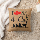 私の4匹の猫を愛する クッション (ブランケット)