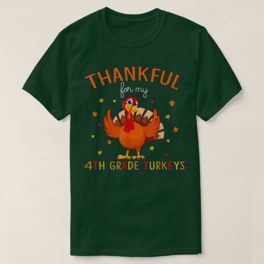 私の4年生の七面鳥に感謝する秋の七面鳥 Tシャツ (デザイン正面)