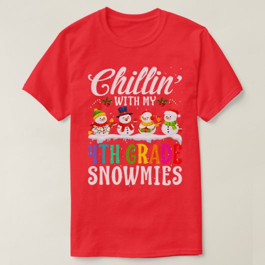 私の4年生の雪の先生クリスマスGi Tシャツ (デザイン正面)