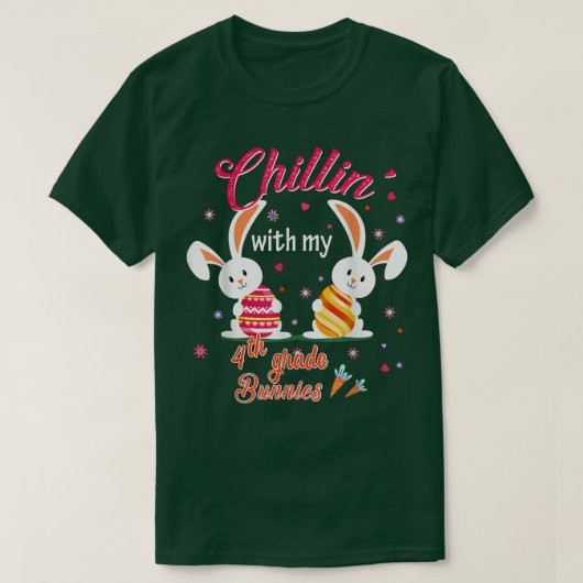 私の4年生の2つのバンニーがeasを保持しているチリン tシャツ (デザイン正面)