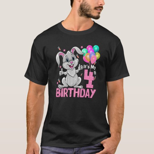 私の4歳の誕生日うさぎ4歳の誕生日4歳 Tシャツ (正面)