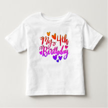 私の4歳の誕生日のレインボンドラーTシャツ