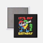 私の4歳の誕生日ダビングパズルピース自閉症A マグネット (正面/裏面)
