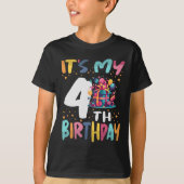 私の4歳の誕生日ハッピー子供の誕生日 Tシャツ (正面)