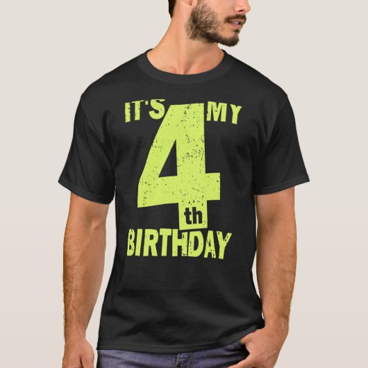 私の4歳の誕生日4歳の女の子と男の子4歳 Tシャツ (正面)