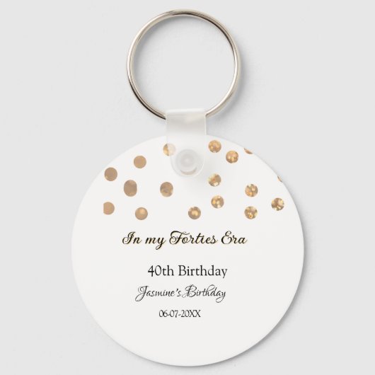 私の40年代の黄金のドットハッピーバースデー キーホルダー (正面)