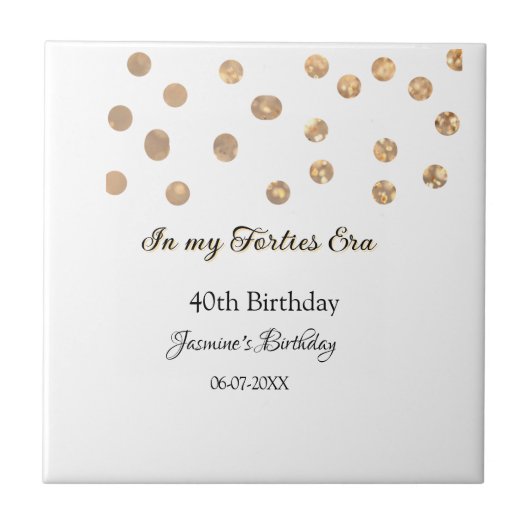 私の40年代の黄金のドットハッピーバースデー タイル (正面)