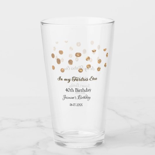 私の40年代の黄金のドットハッピーバースデー タンブラーグラス (正面)