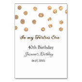 私の40年代の黄金のドットハッピーバースデー テーブルナンバー (裏面)