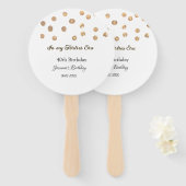 私の40年代の黄金のドットハッピーバースデー ハンドファン (正面&裏面)