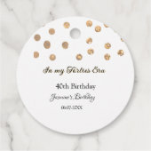 私の40年代の黄金のドットハッピーバースデー フェイバータグ (裏面)