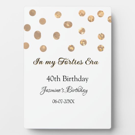 私の40年代の黄金のドットハッピーバースデー フォトプラーク (正面)