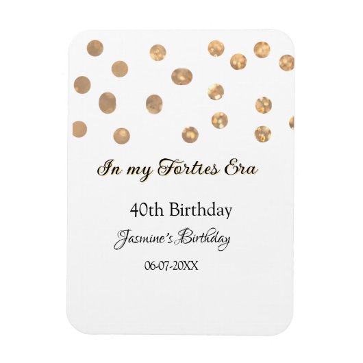 私の40年代の黄金のドットハッピーバースデー マグネット (縦)