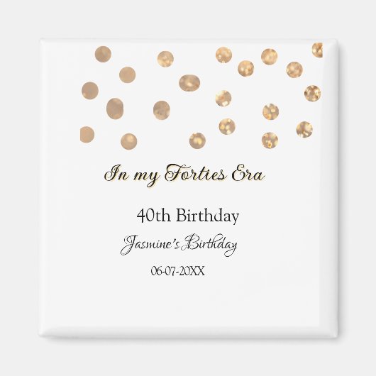 私の40年代の黄金のドットハッピーバースデー マグネット (正面)