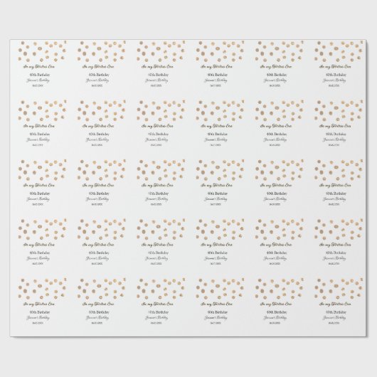 私の40年代の黄金のドットハッピーバースデー ラッピングペーパー (フラット)