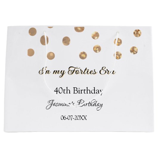 私の40年代の黄金のドットハッピーバースデー ラージペーパーバッグ (正面)