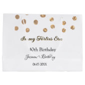 私の40年代の黄金のドットハッピーバースデー ラージペーパーバッグ (裏面)