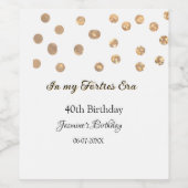 私の40年代の黄金のドットハッピーバースデー ワインラベル (シングルラベル)