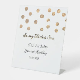 私の40年代の黄金のドットハッピーバースデー 台座サイン