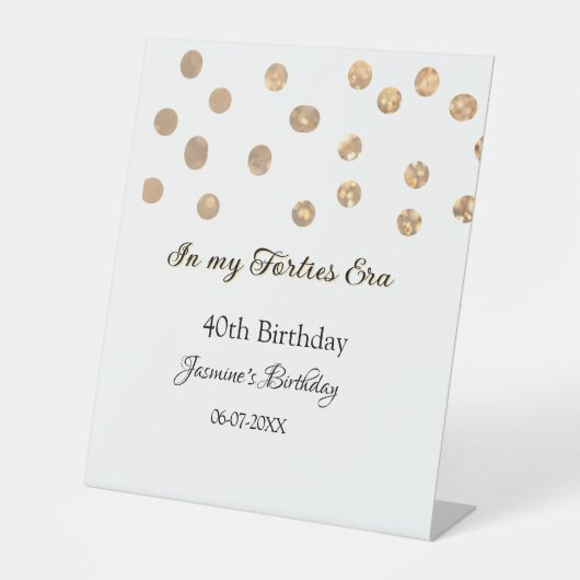 私の40年代の黄金のドットハッピーバースデー 台座サイン (正面)