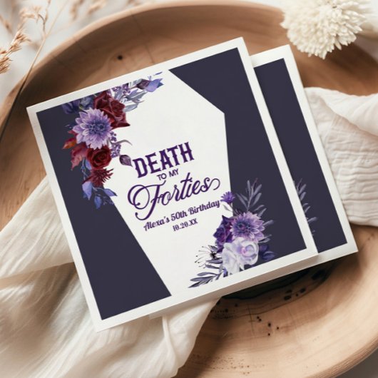私の40歳のフローラ50歳の誕生日パーティーへの死 スタンダードカクテルナプキン
