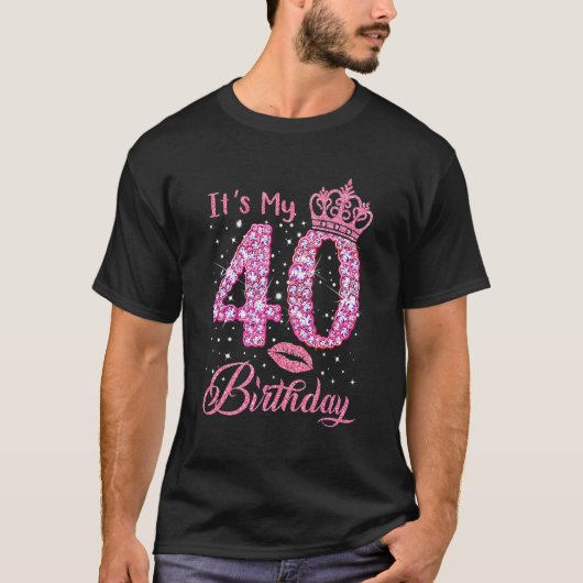 私の40歳の誕生日クイーン40歳の靴クロ Tシャツ (正面)